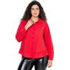 Ulla Popken Camicette da Donna, in volantsaum, A-Line, Litchi, 60/62 IT