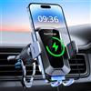 EOIWUY 15W Caricatore Wireless Auto, Auto-Bloccaggio [360° Rotazione] Supporto Telefono Auto Ricarica Wireless Rapida con QC 3.0 Caricabatterie Auto, Compatibile con iPhone 17/16/15, Galaxy S24/S23