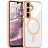 LCHULLE Custodia magnetica per Samsung Galaxy A26 Cover trasparente [Compatibile con Magsafe] protezione della fotocamera Cover antiurto protettiva clear silicone case, Rosa