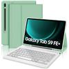 IVEOPPE Tastiera Samsung Galaxy Tab S9 FE Plus 12.4" 2023, Cover Tastiera Samsung tab S9 Plus, Tastiera Italiano Rimovibile Bluetooth per Galaxy Tab S9FE + 12.4", Erba verde