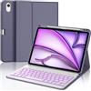 IVEOPPE Tastiera iPad Air 11 M4 2026/M3 2025/M2 2024, Cover Tastiera Retroilluminato Italiano ‎QWERTY Bluetooth Staccabile iPad Air 11 2024/2025/2026, Viola lavanda