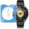 Haofun 3 Pezzi Pellicola Protettiva per Huawei Watch GT6 46mm Vetro Temperato 9H Film, HD Schermo Antigraffio Senza Bolle, Con Posizionatore Ausiliario, Trasparente