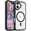 LCHULLE per iPhone 17 Cover Glitter Trasparente Custodia Diamante Scintillante Strass per Donne Ragazze [Compatibile con MagSafe] Bling Cristallo Magnetico Cover Silicone Case, Nero