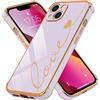 LCHULLE Compatibile con iPhone 13(6.1 Pollici) Cover Amore Cuore Custodia Ragazza Silicone Cover Cuori Protezione Fotocamera Antiurto Custodia Cute Love Case per iPhone 13 Viola