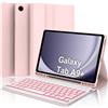 IVEOPPE Tastiera Samsung Galaxy Tab A9 Plus 11", Cover Tastiera Italiano Bluetooth Retroilluminata Rimovibile per Samsung Galaxy Tab A9+ 2023 11 Pollici SM-X210/X216/X218, Rosa