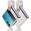 COQUE Custodia ultra sottile per Motorola Razr 50 con cinturino da polso, guscio in pelle tinta unita ultra sottile, custodia pieghevole per Motorola Razr 50, colore bianco ultra
