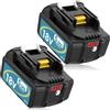 Exemoro Batteria per makita18V 5,5 Ah Exemoro 2Pack BL1860B BL1860 BL1850B BL1850 BL1840B BL1830B BL1845 196399-0 196673-6 LXT-400 con display LED (blue)