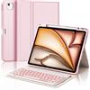 IVEOPPE Tastiera iPad Air 13 M4 2026/M3 2025/M2 2024, Cover Tastiera Italiano QWERTY Retroilluminata Magnetico Staccabile Bluetooth con Portapenna per iPad Air 13 2024/2025/2026, Rosa