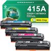GREENSKY 415A con Chip Compatibile per HP 415A 415X Toner per HP Color Laserjet Pro MFP M479fdw M479fnw M479fdn M479dw M454dn M454dw W2030A W2031A W2032A W2033A Nero Ciano Giallo Magenta 4-Pack