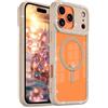 LCHULLE per iPhone 17 Pro Max Cover Glitter Trasparente Custodia Diamante Scintillante Strass per Donne Ragazze [Compatibile con MagSafe] Bling Cristallo Magnetico Cover Silicone Case, Caffè