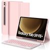 IVEOPPE Tastiera per Samsung Galaxy Tab S10 Plus/S9 FE Plus /S9 Plus12.4, Cover Keyboard Italiano Bluetooth Retroilluminata Rimovibile, Rosa