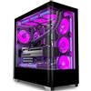 KEDIERS Case PC - Ventola 7 PWM ARGB preinstallata, ATX Mid-Tower Gaming PC, vetro panoramico 270° con Type-C (nero)