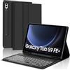 IVEOPPE Tastiera per Samsung Galaxy Tab S10 Plus/S9 FE Plus /S9 Plus12.4, Cover Keyboard Italiano Bluetooth Retroilluminata Rimovibile, Nero