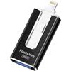 SUDEHO Chiavetta USB 256GB per iPhone, certificata MFi, con Lightning, Type A, Type-C e micro USB, compatibile con iPhone, iPad, Android e PC, USB 3.0 veloce, espansione di foto, documenti e video,Nero