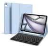 GKABXY Custodia per tastiera iPad Air 11 pollici 2024/2025/2026 (M2/M3/M4), per iPad Air 5/4a generazione 2022/2020 10,9 pollici con portapenne, tastiera Bluetooth QWERTZ rimovibile, blu chiaro
