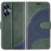 BoxTii Cover per Realme C55, Custodia in PU Pelle Portafoglio, Magnetica Cover a Libro con Slot per Schede per Realme C55, Verde
