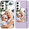 Yoedge Custom Cover Personalizzata Custodia per Samsung Galaxy A54 5G 6,4 con Foto Testi Disegni, TPU Silicone Personalizza Case con Immagine, Personalizzabili Case per Samsung A54 5G, Erba Viola