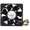 Kuuleyn Ventola a velocità variabile, Ventola di raffreddamento con controllo della temperatura della velocità Dc12v 1.5a Ventola di raffreddamento industriale senza spazzole da 12 cm Dc con adattatore di ali