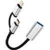 zoyuzan Adattatore iPhone USB A a Lightning USB C Jack Cable(2in 1)Camera OTG Tipo Presa Cavo per Apple Macbook Air 14 13 12 11 Pro Max 7 8 Plus iPad Air Compatibile per Huawei Xiaomi Redmi Samsung Google