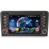 Erisin 7 Pollici 8-Core 4GB+64GB Autoradio 2 Din Android 14 GPS Navigatore per AUDI A3 S3 RS3 RNSE-PU Supporto Bluetooth 5.0 CarPlay Android Auto WiFi 4G DSP DAB+ USB FM Radio RDS OBD2 Canbus TPMS