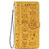 Fertuo Cover per iPhone 17e, Custodia Portafoglio a Libro in Pelle Flip Case con Porta Carte, Chiusura Magnetica e Stand [Disegni di Gatto Cane] Interno Silicone Antiurto, Giallo