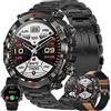 MYSHUN Smartwatch Uomo, Chiamata Bluetooth e Risposta Vivavoce, Smart Watch con 123 Modalità Sport Contapassi Cardiofrequenzimetro Sonno Notifiche Messaggi Orologio Fitness Tracker per Android iOS (Nero)