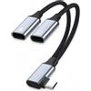 ERBO Sdoppiatore USB C da 1 a 2, adattatore ad angolo di 90 gradi