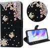 BLOTECH Cellulare in pelle per Samsung Galaxy S25 Ultra Cover Bling Bling Glitter Brillantini Brillante Nero Wallet Case Libro Leather Magnetico Flip Protettiva Portafoglio ID Slot Cover,Strass