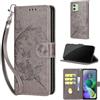 SIENIANLINE Cover per Motorola Moto G54 5G custodia portafoglio Farfalla Grigio | 3 scomparti carte, 1 tasca banconote, Chiusura magnetica, Supporto, Pelle PU flip cover per Moto G54 Power