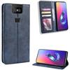 Jiajihua Custodia Compatibile con Asus Zenfone 6 ZS630KL in pelle PU Flip Kickstand Wallet Card Slot Chiusura magnetica Blue
