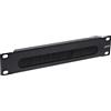 InLine 19109G - Piastra passacavo da 10, con spazzola, 1U, RAL 9005, colore: Nero