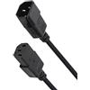odedo Prolunga Cavo Alimentazione C13 a C14 3 Poli 1m Nero | Prolunga a 3 poli C13 a C14, ideale per PC, monitor, server, gruppi di continuità UPS e altri dispositivi IEC.