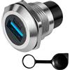 Dargkwn Connettore USB 3.0 (IP65) 5 Gbps s USB 3.0 femmina pannello Mount accoppiatore rotondo, robusto alloggiamento in zinco, adattatore Plug & Play femmina a femmina, con tappo antipolvere per montaggio a