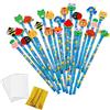 JZK 24x blu grafite matita in legno con gomma bomboniera regalino per festa bambini compleanno battesimo comunione regalo compleanno Natale per bambino