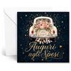 Edition Seidel Premium Biglietto di nozze quadrato con busta. Biglietto di nozze Auguri agli Sposi in italiano per coppia macchina raffinato elegante (HQ273 SW026)