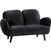 Atlantic Home Collection BEN, 2-Sitzer Sofa, Samt, schwarz