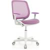 FANTASK Sedia da scrivania per bambini, regolabile in altezza, 43-55 cm, girevole a 360°, con schienale, braccioli e ruote, sedia da ufficio ergonomica, per bambini da 6 a 15 anni (viola)