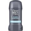 Dove, Deodorante Dove Men + Care Clean Comfort Stick, Deodorante Uomo, Antitraspirante, con 1/4 Crema Idratante Dove, Protezione Fino a 48 Ore, Dermatologicamente Testato, 50 ml