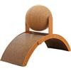 Generic Tiragraffi per gatti su supporto in legno con palla in sisal e tunnel, robusto per interni ed esterni (piccolo)
