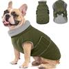 Hjumarayan Cappottino Cane Taglia Media - Cappotto Imbottito Invernale Giubbotto Cani, Cappotto Pile Cane Giacca per Cani Taglia Media Bulldog Francese, Verde Militare L