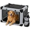 Dyovbze Trasportino pieghevole regolabile per cani di taglia media - Box per cani in auto con finestre in rete rinforzate e cuccia morbida inseribile, per casa e in viaggio