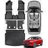 Papimats Tappetini per Jeep Compass 2025 2024 2023 2022 2021 2020 2019 2018 2017, set completo per tutte le condizioni atmosferiche bagagliaio con tappetino per schienale, accessori interni in gomma