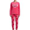 Disney Stitch Girls' Pyjamas, Long Sleeved T-Shirt And Trousers 2-Piece Soft Fleece Pyjamas with Angel Design for Teenagers, Sizes 10 to 16 Years (IT, età, 16 Anni, Regular, Rosa)