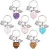 SUPERFINDINGS 7 ciondoli per insegnanti di ringraziamento, con pietra di cristallo naturale, a forma di cuore, con ciondolo a forma di cuore, in argento, per la festa degli insegnanti di Natale