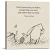 Dolimifa Decorazione artistica da parete con citazione di Winnie the Pooh Retro Braver Stronger Smarter Positive Sayings Quadro su tela, Stampa incorniciata, pronta da appendere (20 x 20 pollici)
