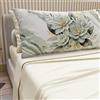 PETTI Artigiani Italiani - Lenzuola Matrimoniali Cotone con Federe in Stampa Digitale, Lenzuolo Completo Letto Matrimoniale Maxi Fantasia Floreale Salvia Panna, 100% Made in Italy