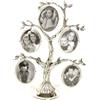 Shudehill Giftware Shudehill Albero genealogico con 5 cornici in stile antico, placcato in argento, cornici per foto di famiglia, decorazione della casa, silver