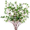 AUSTOR 5 confezioni di steli di ficus artificiali da 114,3 cm, rami verdi finti, foglie, arbusti e ramoscelli di ficus, steli per riempire vasi, decorazione per casa, matrimonio, ufficio