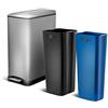 Home Zone Living Home Zone - Pattumiera rettangolare in acciaio inox con doppio scomparto, 50 l