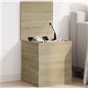 Augerlite Cassapanca in rovere Sonoma, 40 x 42 x 46 cm, con coperchio e funzione di seduta, contenitore per vestiti, coperte, cuscini, scatola per giocattoli e portabiancheria, per corridoio